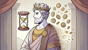 the legacy of King Croesus, symbolizing wealth's fleeting nature and fate’s unpredictability. 