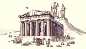 the Parthenon in ancient Athens, emphasizing its architectural marvel, cultural significance, and its connection to Athena.