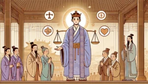 King Wen of Zhou's vision for a just society, emphasizing justice, virtue, and compassionate governance.